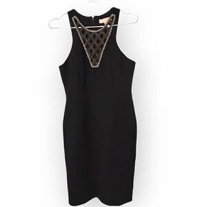 Aidan Mattox Womens Dress Sz 10 Black Sleeveless  Jeweled Cutout Glamour Wedding